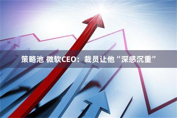 策略池 微软CEO：裁员让他“深感沉重”